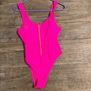 Hot pink one piece bathing suit!